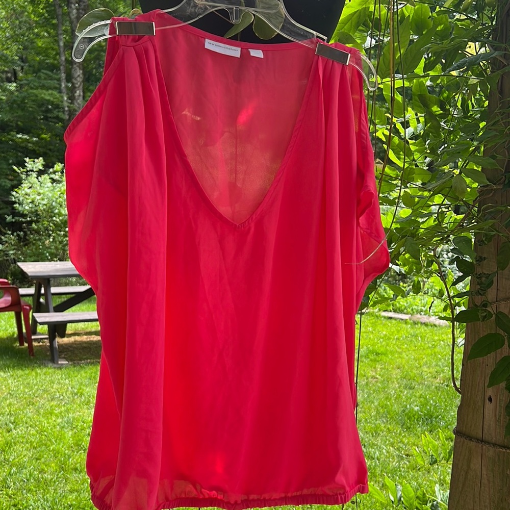 Lightweight cold-shoulder blouse
